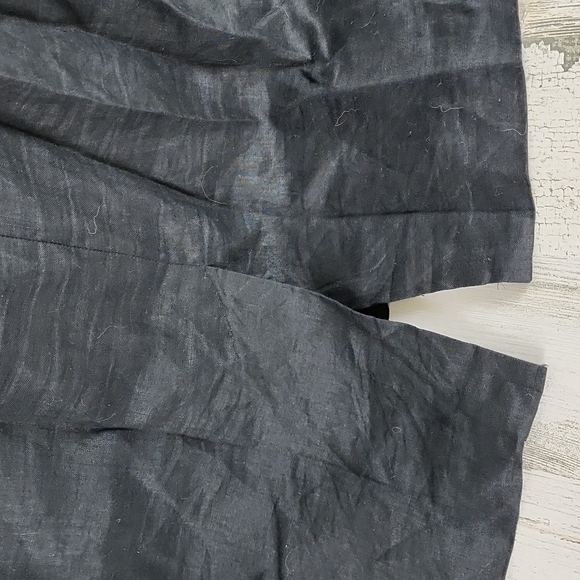 Loft 100% linen black halter dress fully lined kick pleat Size 14 - Picture 5 of 10